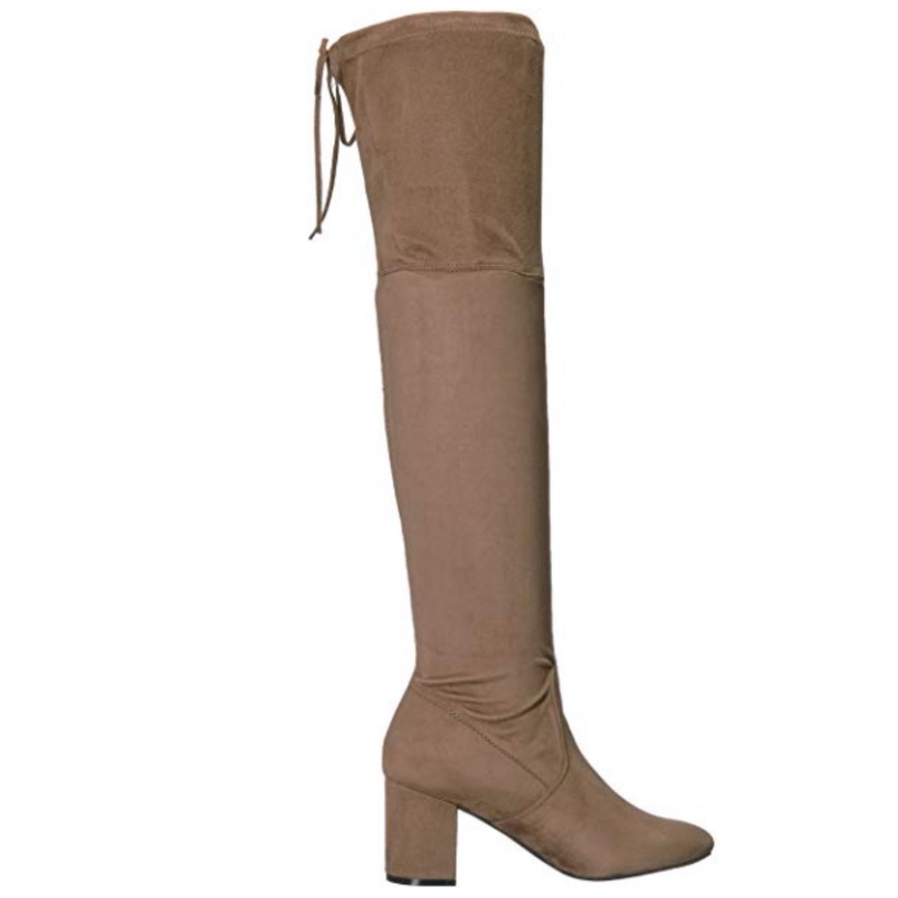 Taking Over The World TAN OTK Kitten Slouch Boot - Picture 7 of 7